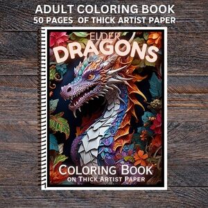 Elder Dragons - Spiral Bound Adult Coloring Book - Thick Artist Pape…